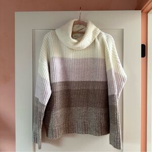 Splendid striped chunky cowl neck sweater